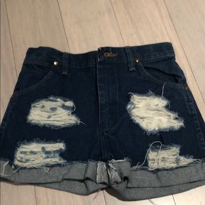 Wrangler high waisted cut off jean shorts